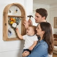 thumbnail image 6 of Garvee Wood Shadow Box Display Frame with Acrylic Front, Vintage Arch Shadow Box Memory Display Case for Photos, Medals and Keepsakes, Wall Mount or Tabletop, Natural Wood, 6 of 8