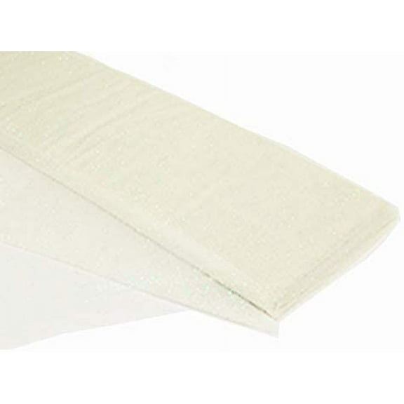 DECORATIVE SILK INC. tulle Glitter Fabric 54" by 10 Yards (30 ft) Tulle Bolt for Wedding, party and Decoration (IVORY)