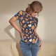 thumbnail image 3 of Balery Gingerbread Delights Body de cuello redondo de manga corta para mujer Tops de manga corta Tops básicos-Large, 3 of 7