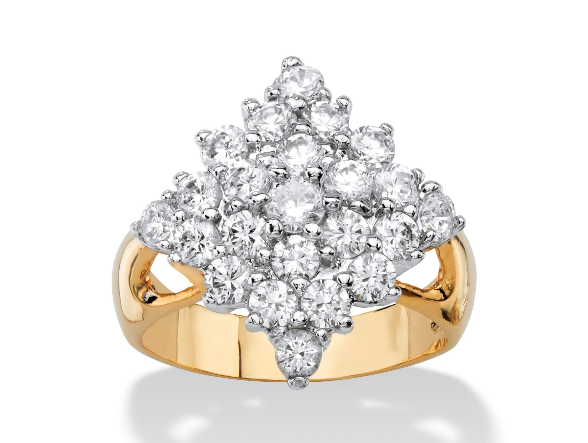15562円 大特価 Sparkly Bride CZ Statement Ring Crossover Two-Tone Rose Gold Plated Wi
