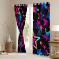 thumbnail image 3 of Feelyou Dreamy Stars Graffiti Blackout Curtains Set of 2 (52x84 Each) for Kids, Black Pink Cartoon Window Curtains, Fashion Love Heart Curtains and Drapes, Blackout Curtains Bedroom Decor, 3 of 6