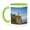 Green/White, variant on 3drose, Minnesota, Lake Superior North Shore. Split Rock Lighthouse., 11oz Two-tone Red Mug
