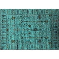 thumbnail image 1 of Ahgly Company Machine Washable Indoor Rectangle Oriental Turquoise Blue Industrial Area Rugs, 2' x 3', 1 of 4