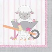 Farmhouse 1st Birthday Girl Napkins, 16 Count