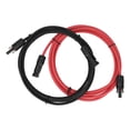 thumbnail image 1 of Whataatahia Cable de extensión solar de 2 piezas 10 AWG Cable solar con conector macho hembra para uso en exteriores Rojo Negro 6M, 1 of 8