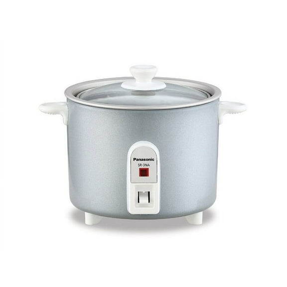 Panasonic Rice Cooker, Steamer & Multi-Cooker, 3-Cups (Cooked), 1.5-Cups (Uncooked), SR-3NAL - Silver