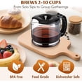 thumbnail image 3 of Glass Coffee Carafe Compatible with Delonghi 3066 3067 3093 3094 3111 3112 Kf140 Kf863, Coffee Pot Compatible with 7313283649, Espresso Carafe Machine Parts, 10 Cup / 750ml, 3 of 8