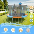 thumbnail image 3 of SHINPT 12FT Outdoor Trampoline for Kids & Adults, Rebounder Pumpkin Trampolines with Safety Net, Ladder, Coating Metal Frame, Recreational Large Backyard Trampoline for Garden, Park, Backyard, 3 of 9