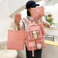 thumbnail image 2 of Juego de mochila de 5 piezas para niñas: mochila escolar, bolso de hombro, bolso, estuche para bolígrafos y más, perfecto para útiles escolares para el regreso a clases de los, 2 of 4