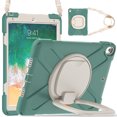 thumbnail image 3 of For iPad Air 3 10.5 Inch 2019/iPad Pro 10.5 Inch 2017 Case, 360 Rotatable Handle Stand, Shoulder Strap, Drop-Proof Design, Emerald Green, 3 of 7