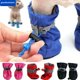thumbnail image 2 of 4pcs invierno impermeable mascota perro zapatos antideslizante lluvia caliente para gatos pequeños perros cachorro perro calcetines botines, 2 of 4