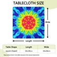 thumbnail image 2 of Rainbow Tie Dye Mandala Pattern Square Fitted Tablecloth with Elastic Edge,Square Table Cover,Washable Elastic Table Cover for Home Kitchen Party Decor 34"x34", 2 of 6