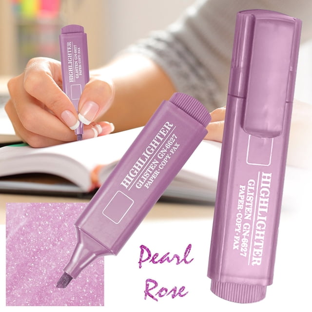Glitter Highlighter, Water-Based Marker, 8 Colors Available, Angled Tip, Glittery Rose Purple., Glitter Color Highlighter Key Marker Pen Water Based Marker Pen 8 Colors Optional Head Glitter(10Ml)