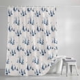 thumbnail image 4 of Sailboats Shower Curtain, 48" x 72", Summer Blue Boat Seagull Beige Background Waterproof Bathroom Curtain Washable Shower Curtain Set with 12 Hooks, 4 of 8