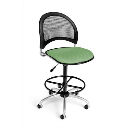 Ergonomic Sage - OFM Moon Series Model 336-DK Armless Fabric Swivel Task Chair and Drafting Kit, Sage Green