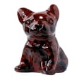 thumbnail image 2 of K-KED 10Pcs Natural Red Obsidian Quartz Crystal French Bulldog Carved Animal Ornament, 2 of 9