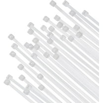 12" White Zip Cable Ties (100 Pack), 40lbs Tensile Strength, Heavy Duty, Self-Locking Premium Nylon Cable Wire Ties for Indoor and Outdoor by (White) White