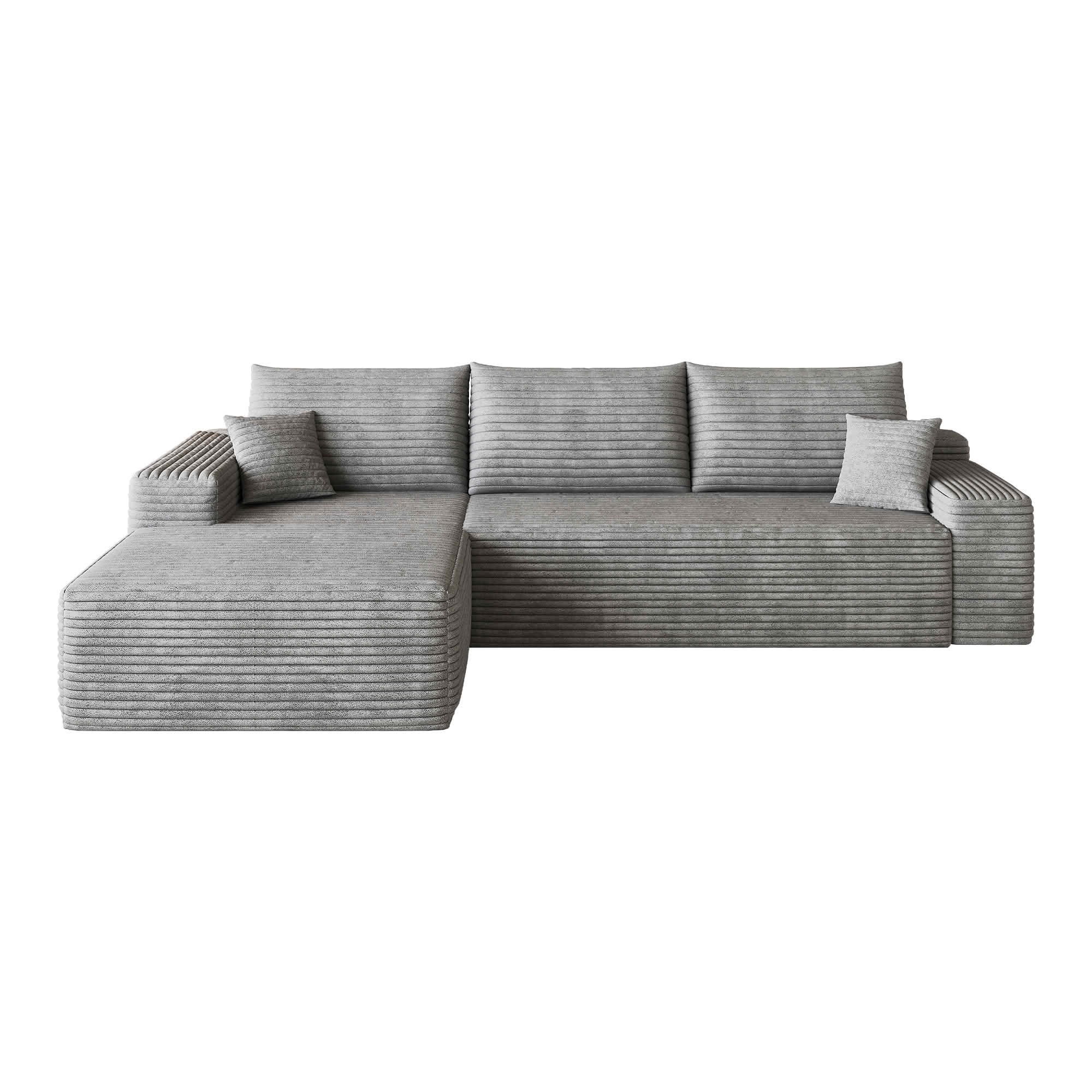 MAYEERTY 107 Inch L‑Shape Cloud Sectional Couch with Chaise, Modern Modular Deep‑Seat Sofa, Plush Corduroy Upholstered Couch, No Assembly Required for Living Room Bedroom Apartment