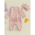 thumbnail image 5 of Elippeo Baby Girls Valentine's Day Jumpsuit 3M 6M Long Sleeve Crew Neck Heart Print Ruffle Zipper Romper with Headband, 5 of 10