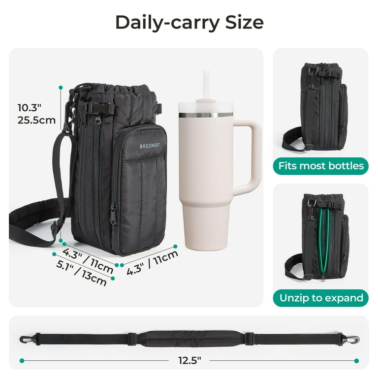 Universal Water Bottle Sling Carrier With Phone Pocket - Adjustable Strap For Owala 24oz, 32oz, 40oz