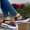 thumbnail image 1 of LSLJS Women's Platform Sandals Ladies Wedge Buckle Sandals Closed Toe Solid Color Round Toe Sandals, 1 of 4