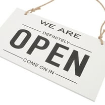 IBASETOY Double Sided White Wooden Open Closed Sign Hanging Decoration for Business Door