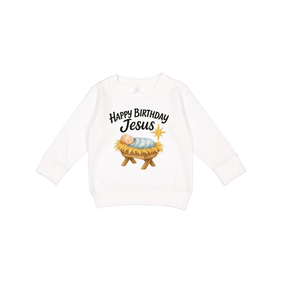Inktastic Happy Birthday Jesus Nativity Christmas Toddler Sweatshirt
