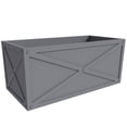 thumbnail image 2 of LeisureMod Bonsai Modern Fiberstone and Clay Planter - Rectangular Weather-Resistant Planter Box with Drainage Holes for Indoor and Outdoor (Grey), 2 of 9