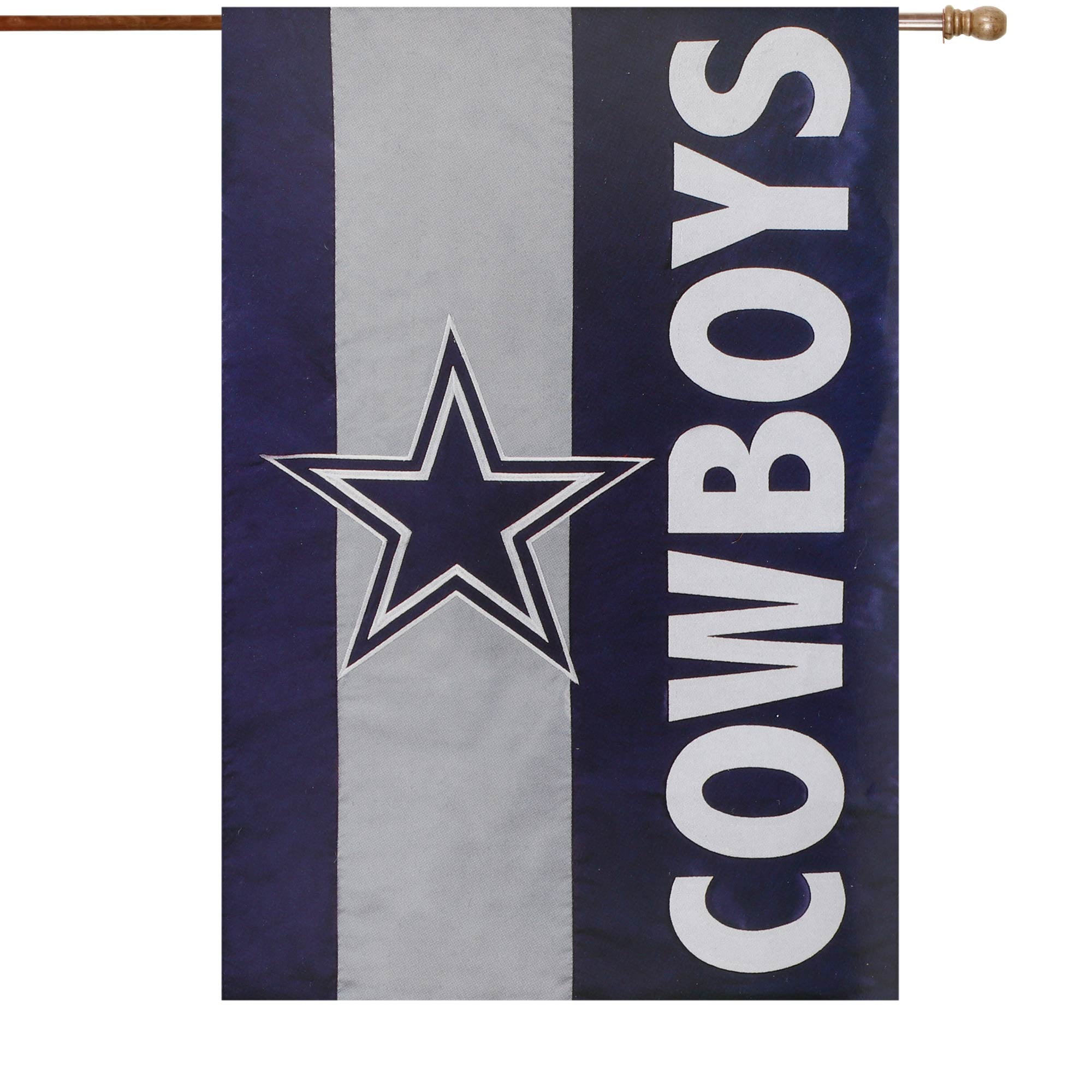 Dallas Cowboys 28&quot; x 44&quot; Double-Sided Embellish House Flag - Walmart