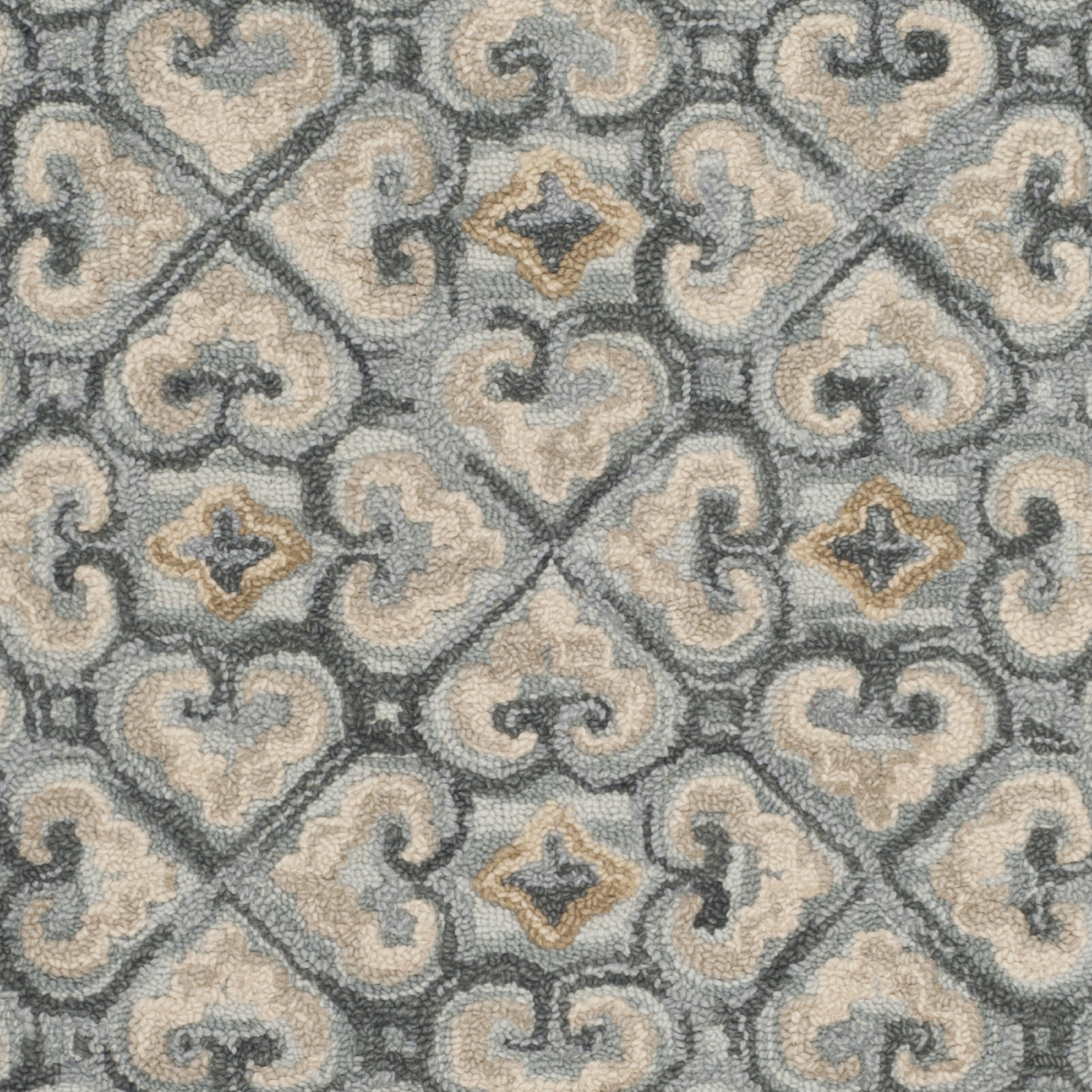SAFAVIEH Blossom Jocelyne Geometric Area Rug, Light Beige/Blue, 5' x 8'