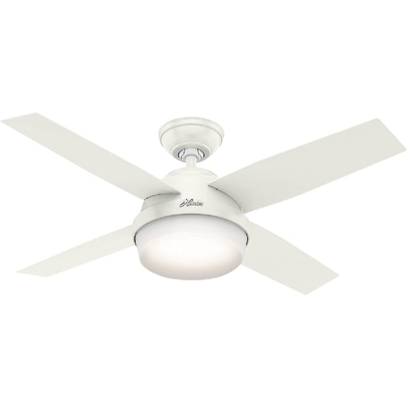 Hunter Dempsey Indoor Ceiling Fan with LED Light, Remote Control - 44" White