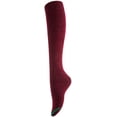 thumbnail image 2 of Lian LifeStyle Women's 1 Pair Knee Length Cotton Socks Size 7-9(Wine), 2 of 2