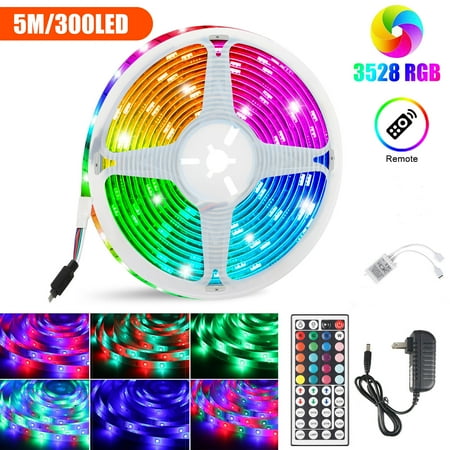 

5M LED Strip Lights 16.4FT Colorsful RGB LED Lights with Remote Control and DIY Mode Color Changing LED Lights Easy Installation Light Strip for Bedroom Ceiling Kitchen