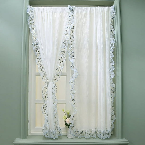Nvzi Cortinas transparentes con textura, paneles transparentes que aportan privacidad,sala de estar, patio, puerta de vidrio (2 piezas, 51,1 x 39,3 pulgadas, blanco A34)