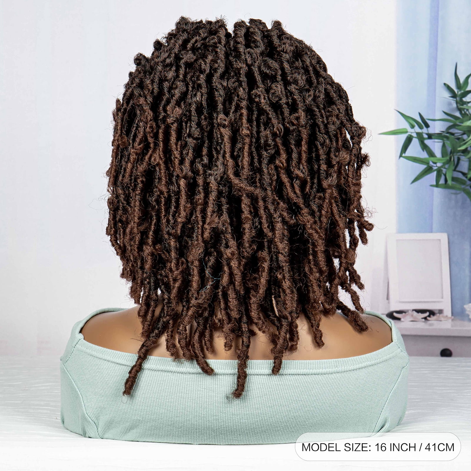 Braided Wigs for Black Women Synthetic Lace Front Wigs Knotless Box Braided Wigs Lightweight Butterfly Faux Locs Braid Braiding Hair Wigs (1B/30 Color)