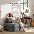 thumbnail image 4 of Home Folding Sofa Bed, Portable Convertible Floor Couch for Adult W/Pillow Sleeper Sofa & Back Support, Foldable Chair Bed Mattress Comfort Floor Sofa Sleeper Chair for Living Room,Dark Gray,Single, 4 of 9