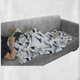 thumbnail image 5 of Whale Soft Flannel Fleece Blanket, Monochrome Marine Exotic Ocean Fishes Whales Swimming Wildlife Sea Illustration, Cozy Plush for Indoor and Outdoor Use, 50" x 60", Indigo and White, by Ambesonne, 5 of 5