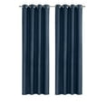 thumbnail image 2 of Habitat Abstract Light Filtering Energy Efficeint Grommet Curtain Panel for Windows 52" x 63" Navy, 2 of 5