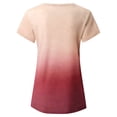 thumbnail image 4 of CHUANK Womens Plus Size Tops Clearance Womens Plus Size Gradient Color V-Neck Short Sleeve T-shirt Tops Blouse, 4 of 7