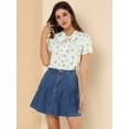thumbnail image 2 of INSPIRE CHIC Blouse Imprimée à Manches Courtes avec Nœud pour Femmes, 2 of 6