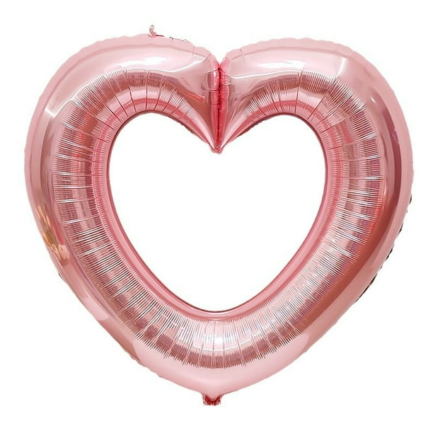 Globo de aluminio con forma de corazón, 40 cm, rosa, para eventos románticos, x1