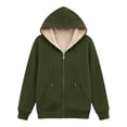 thumbnail image 5 of Lutiedan Womens Sherpa Fleece Jacket Zip up Thick Warm Hooded Jacket Long Sleeve Casual Fall Winter Coat with Pockets S-3XL, 5 of 6