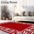 thumbnail image 2 of ODIKA 6'x9' Machine Washable Non-Slip Area Rug, Joyous Greetings Entryway Decoration Seasonal Welcoming High Traffic Rug, Red, 607327, 2 of 7