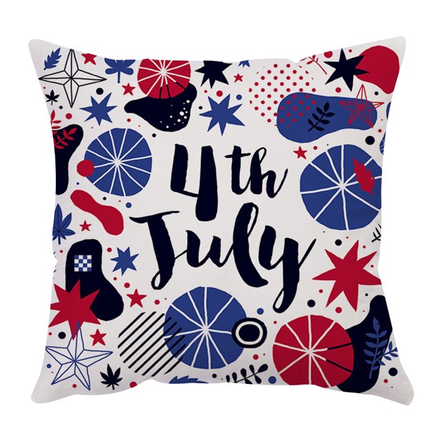 Funda de almohada Día de la Independencia Estilo de dibujos animados Funda de almohada de impresión digital de lino Wmkox8yii HFSH3417