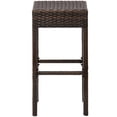 thumbnail image 3 of Best Choice Products Set of 2 Dual-Tone Outdoor Furniture Backless Wicker Bar Stools - Brown, 3 of 5