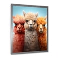 thumbnail image 2 of Designart "Family Portrait of Cheerful Alpacas I" Animals Framed Wall Art - Traditional Red Alpaca Entryway Framed Wall Art, 2 of 6
