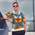 thumbnail image 4 of Fotbe Spring Butterfly Flowers Camiseta Polo de Golf para Hombre con Estampado – Camisa Deportiva Transpirable con Cuello Abotonado-Medium, 4 of 6