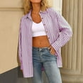 thumbnail image 4 of BSDJILFG Womens Striped Shirt Business Casual Long Sleeve Shirt Button Down Lightweight Tops & Blouses, 4 of 8