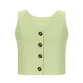 thumbnail image 6 of CheerKidz Women's Sleeveless V-Neck Blouse Solid Color Button Design Casual Ladies Tops Lightweight Summer Office Wear(Green,M), 6 of 8