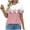 Pink, variant on Women's Tshirts Short Sleeve Floral Print Tee Shirts Casual Summer Trendy Pleated Crewneck Dressy Tunic Tops (L, Blue 01)